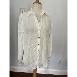 L'AGENCE Nina Blouse With Ansel Graphic 100% Silk Shirt Top Size XS/TP